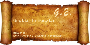 Grotte Erneszta névjegykártya